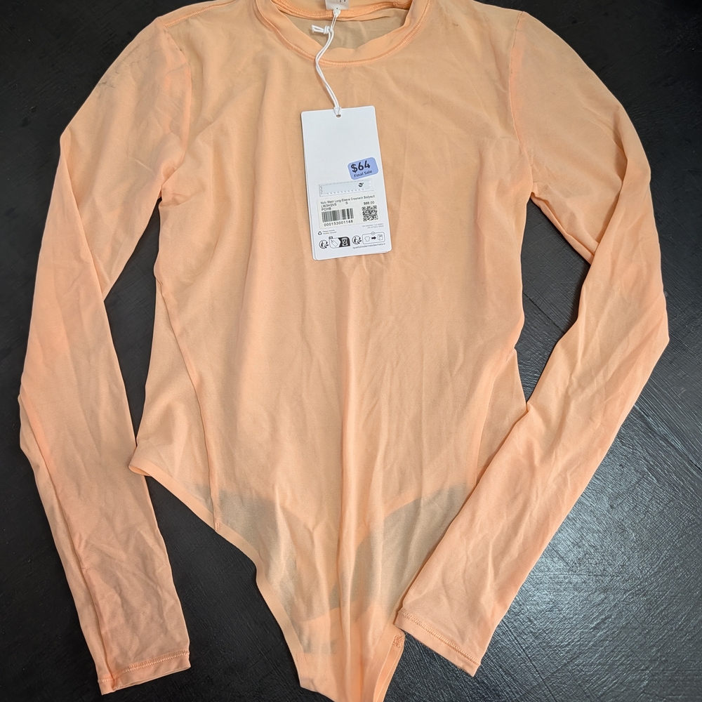 lululemon athletica Peach Long Sleeve Bodysuit